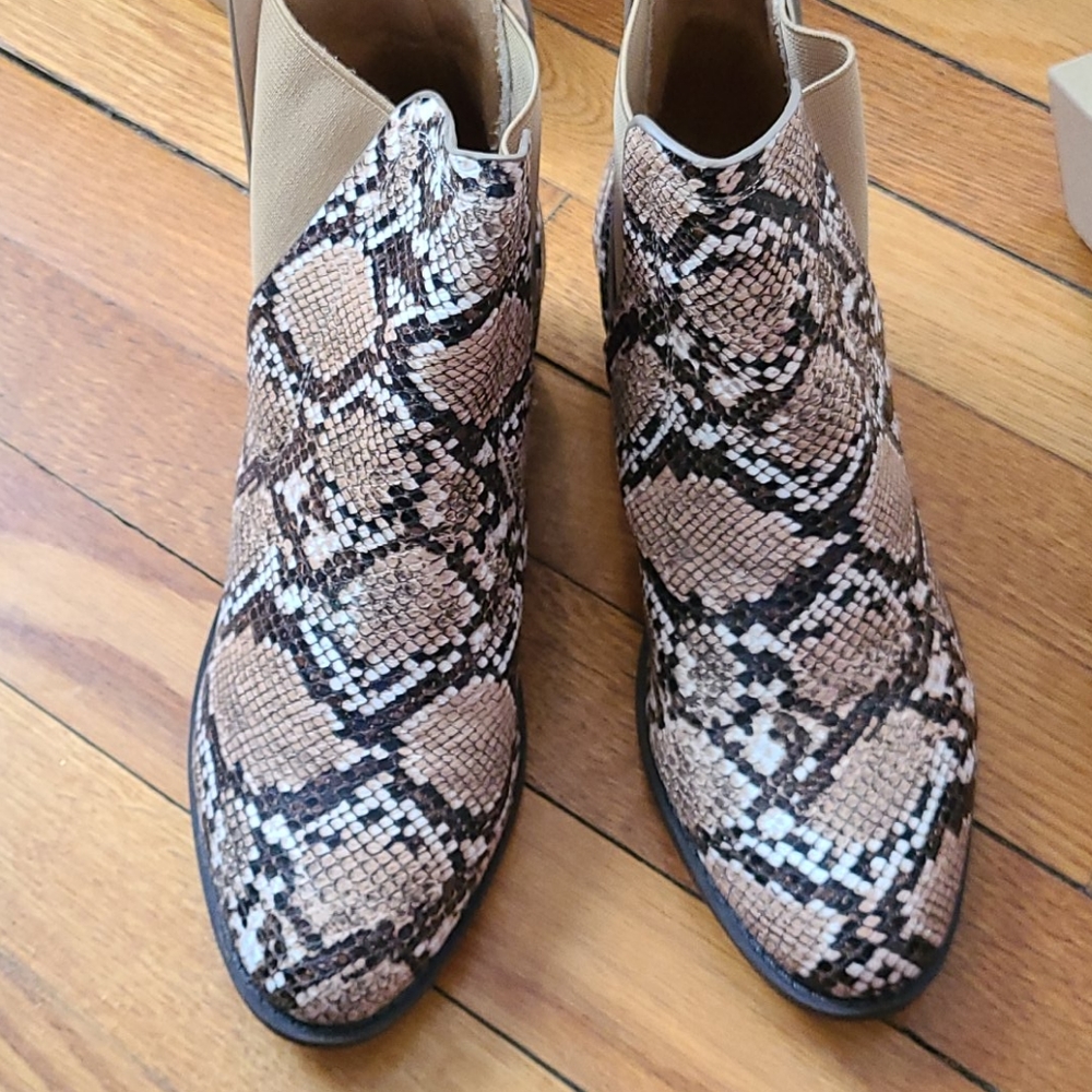 Snakeskin booties